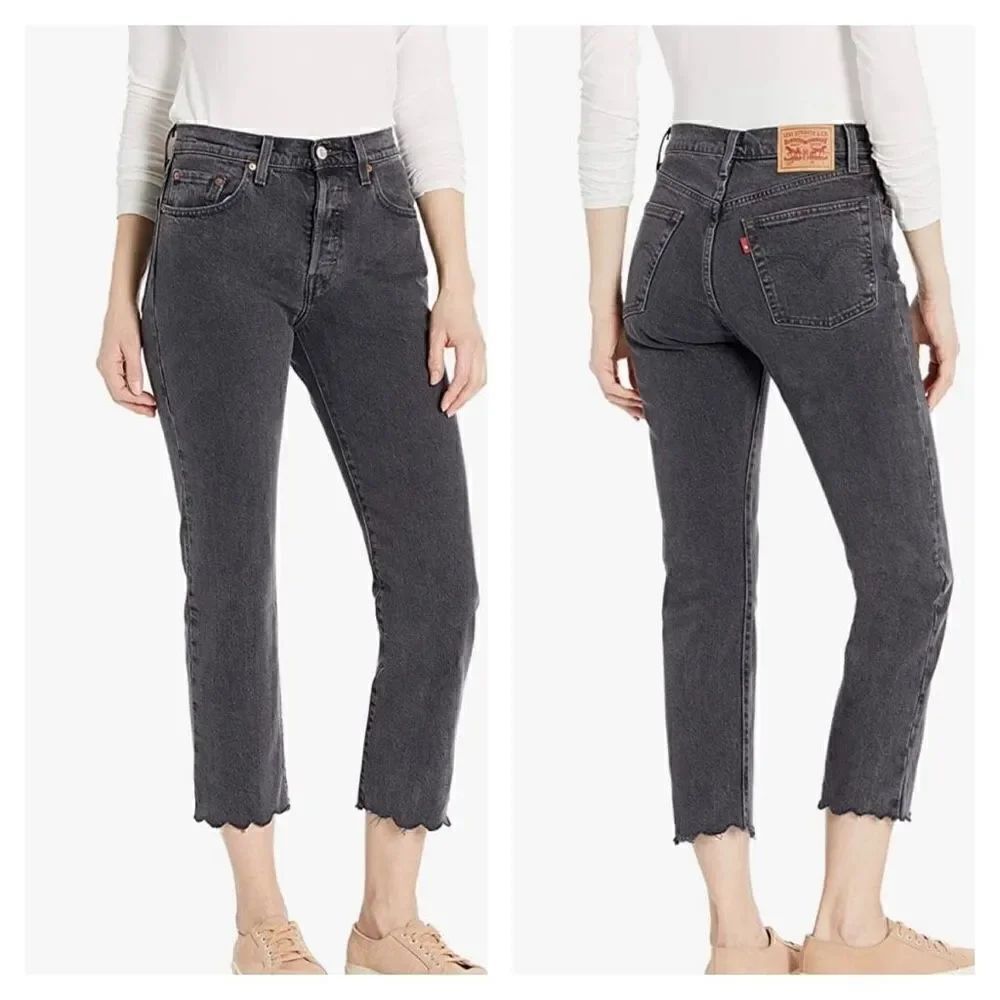 Levi's Women's Crop Jeans 501 Lady Crush High Rise Denim Button Fly Size 24 NWT